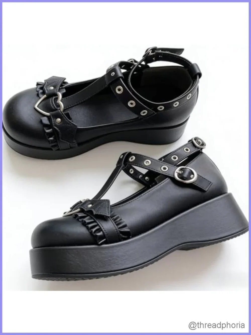 Mary Jane Platform Pumps Ankle Strap Goth Lolita Dress Shoes